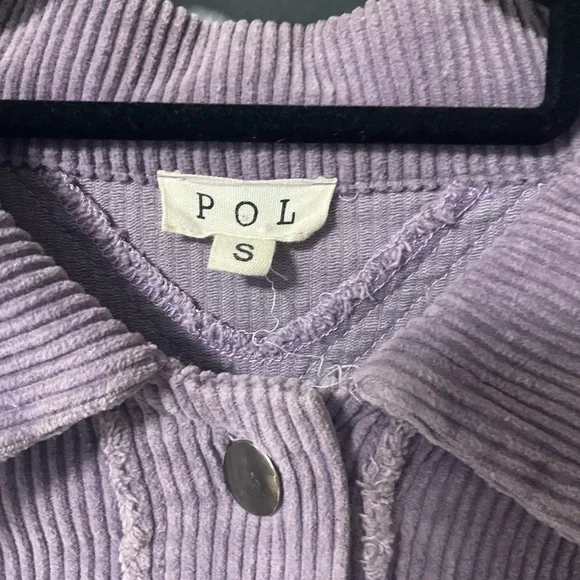 NWOT POL Corduroy Rhinestones Fringe Long Sleeve Purple Jacket. Size Small - Picture 9 of 9